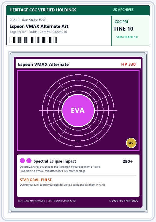 Pokemon 2021 Espeon VMAX Alt Art Eevee Heroes #189/S-P